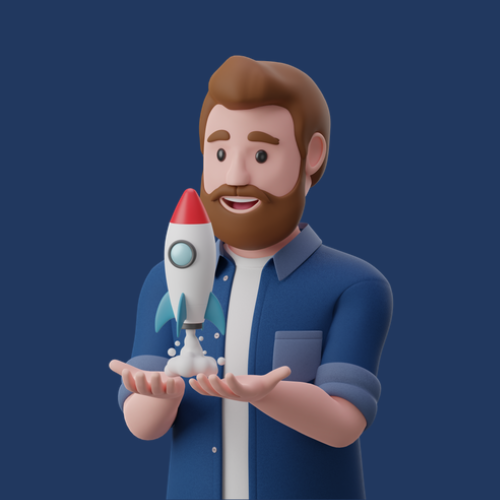 Man holding rocket image